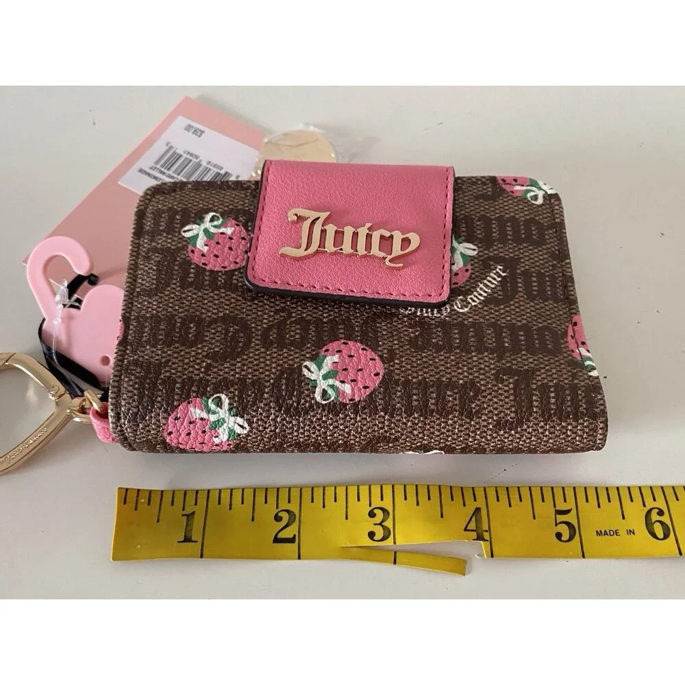 Juicy Couture Chestnut Chino Pink Lemonade‎ Berry Sweet Tab Card Wallet NEW